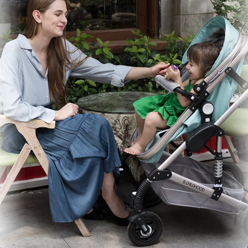 3In1 Baby Stroller with car seat Foldable Children's Stroller Shock-absorbing Baby Carriage Removable Sleeping Basket 2