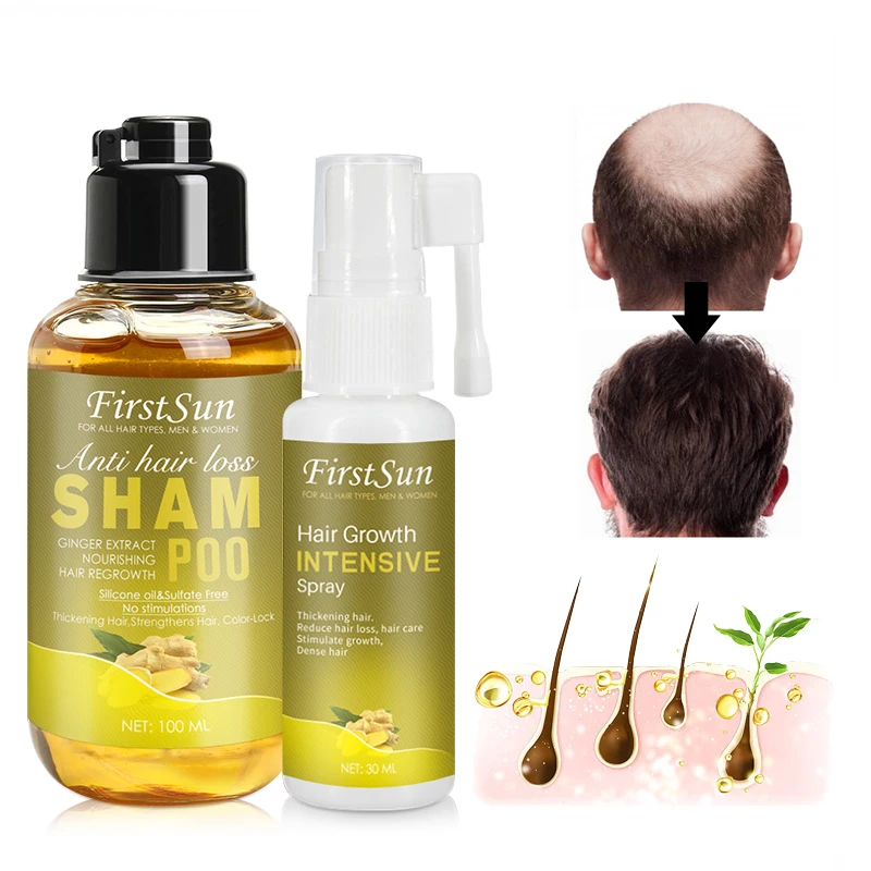 

Ginger Hair Regrowth Shampoo And Ginger Hair Growth Essence Spray Hair Oil Beauty Health Hair Growth Products For Men Women