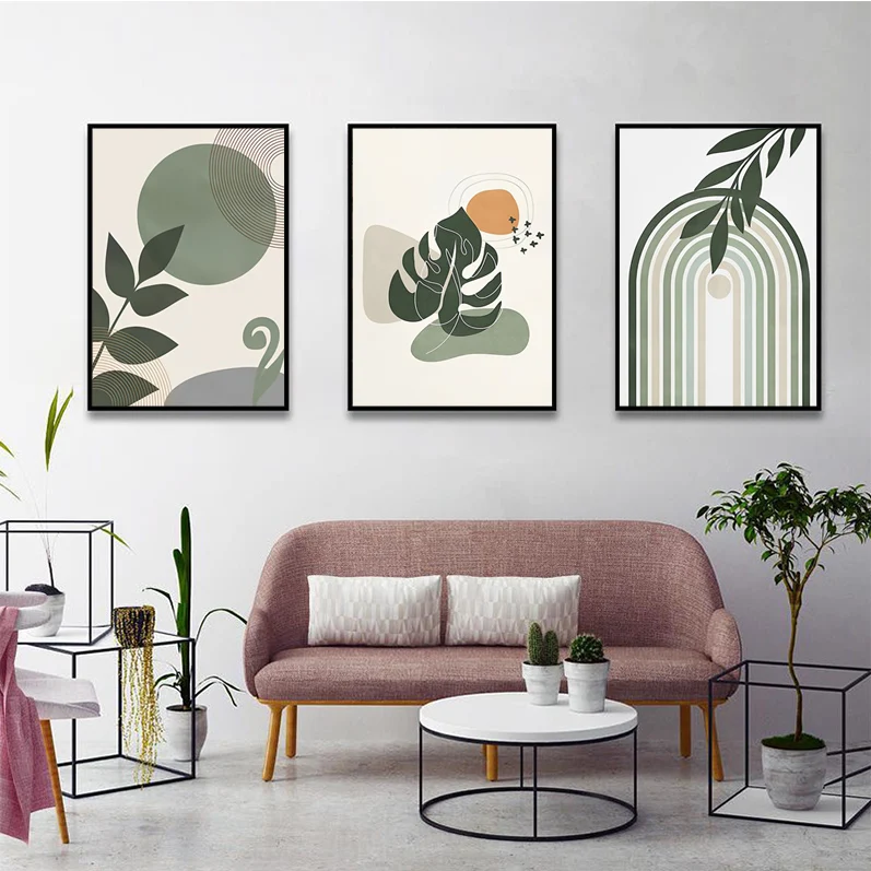

Geometric Abstract Self-adhesive Art Poster Waterproof Paper Sticker Coffee House Bar Decor Art Wall Stickers