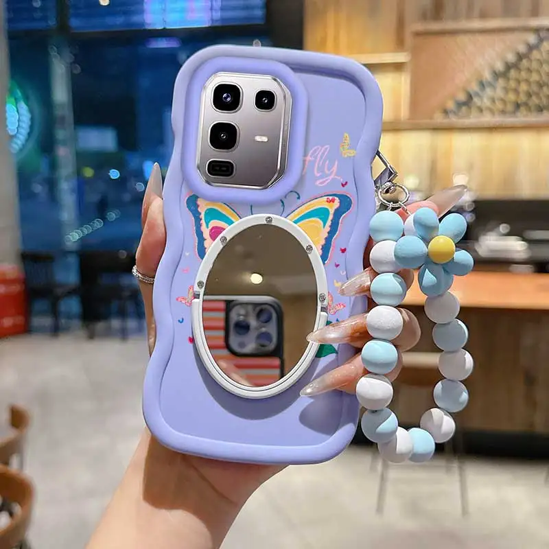 Cartoon Butterfly Phone Case Set with Lanyard and Stand - 3-Piece Collection