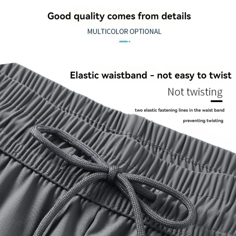 Big Size 8XL Men Summer Thin Ice Silk Pants Loose Style Workwear Casual Quick Dry Sports Pants Long Breathable High Elasticity 6
