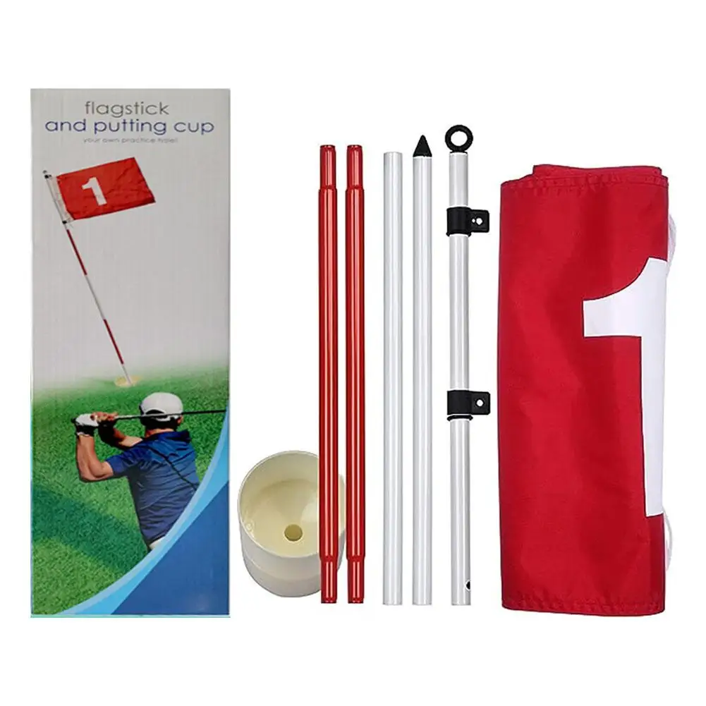 

Golf Flagsticks 5-Section Design Heavy Duty Putting Green Flags Hole Cup Set 7 Feet Golf Pin Flag For Driving Range Backyard