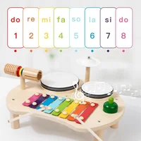 Baby Wooden Montessori Toys Musical Toys Kids Instruments Kit Early Education Drum Set Percussion Toys For Kids Boys Girls 2