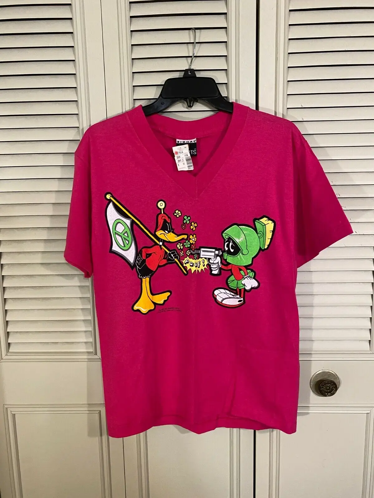 Vintage 1993 Daffy Duck Scooby The Martian Pink T Shirt Made In Usa Small Nwt!