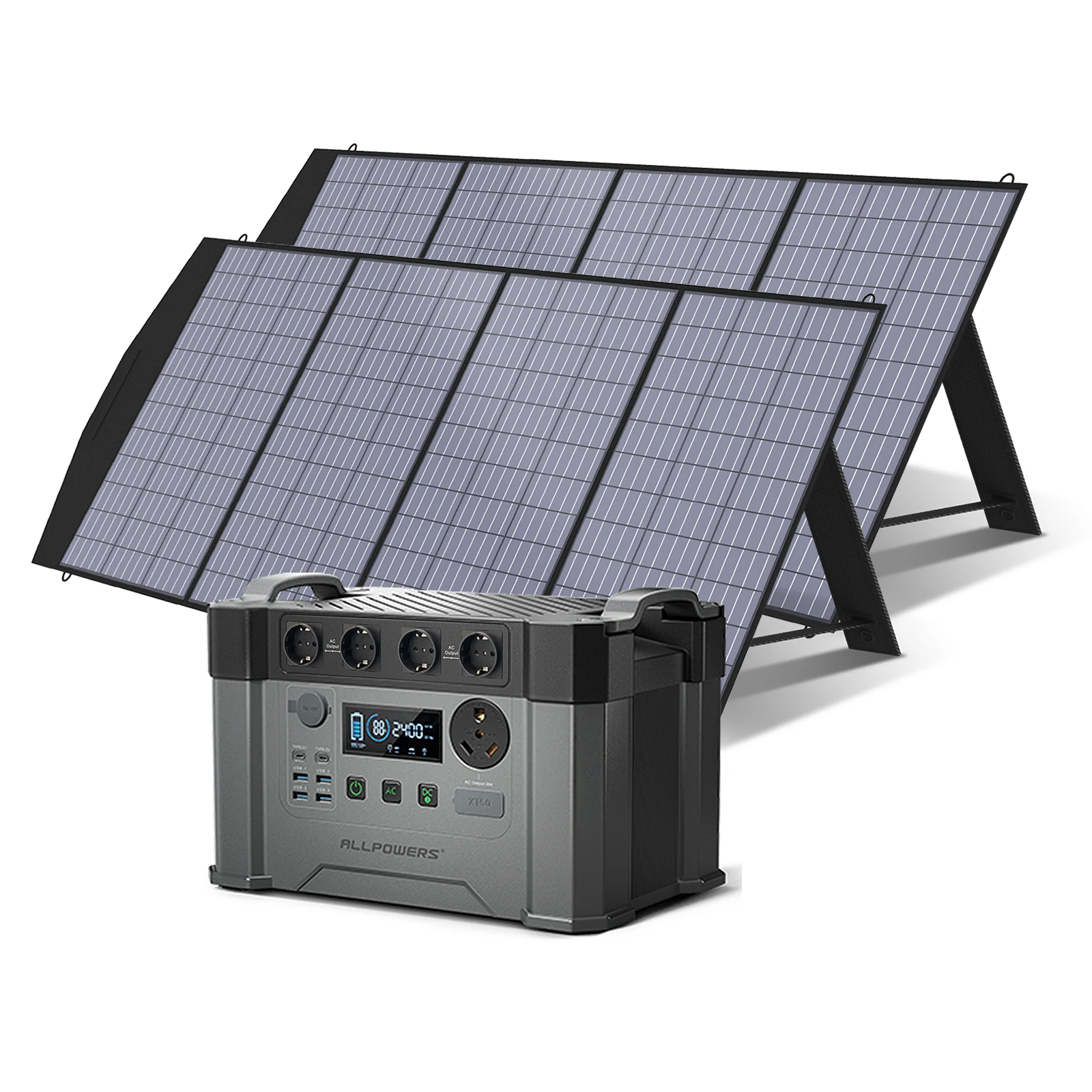 Allpowers S2000 Pro Centrale Elettrica Portatile 1500Wh 2400W Accumulo Di Energia Mobile Con Pannello Solare Pieghevole 2X200W Per Camper Di Emergenza