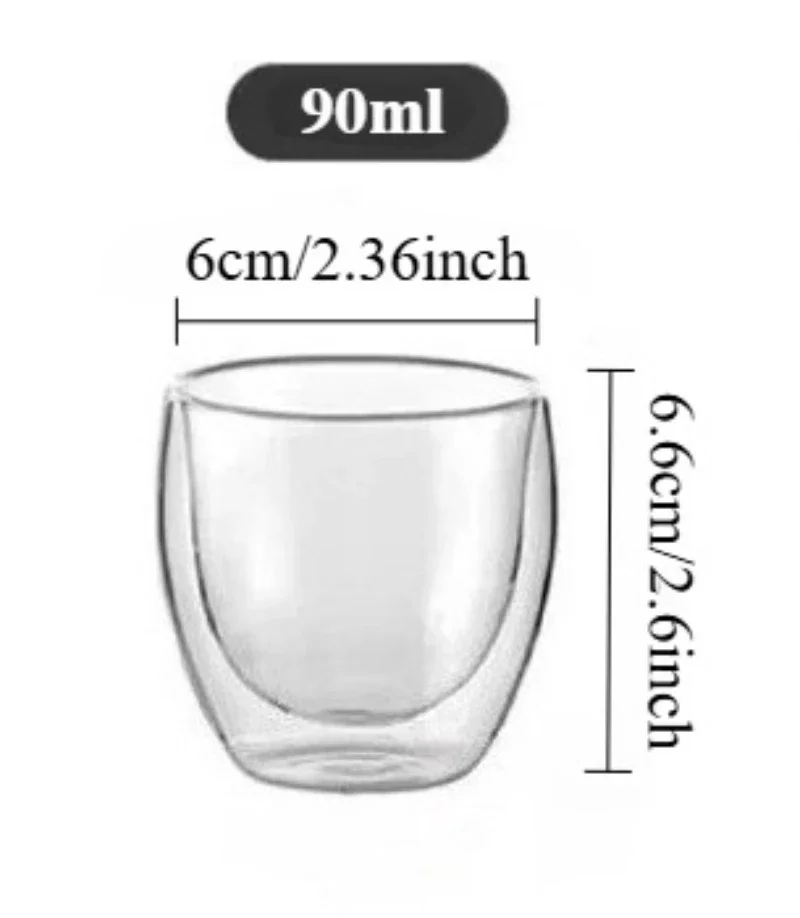 Tazza di vetro isolata a doppia parete Tazze da caffè espresso trasparenti Tazza di birra fatta a mano Tè Bicchiere da latte Bicchieri di vetro da whisky Bicchieri