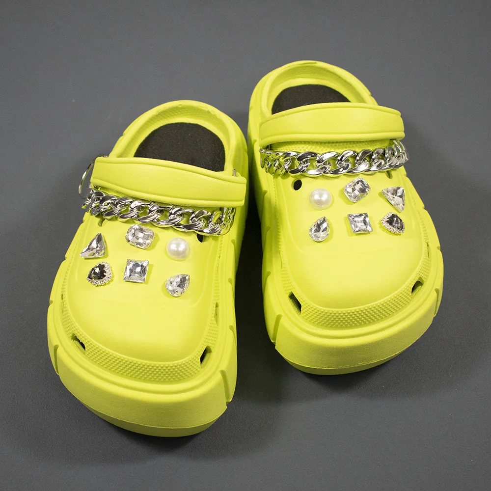 

Croc Charm DIY Shoes Buckle Diamond Chain Decaration for Crocs Charms JIBZ Clogs Kids Boys Women Girls Gifts