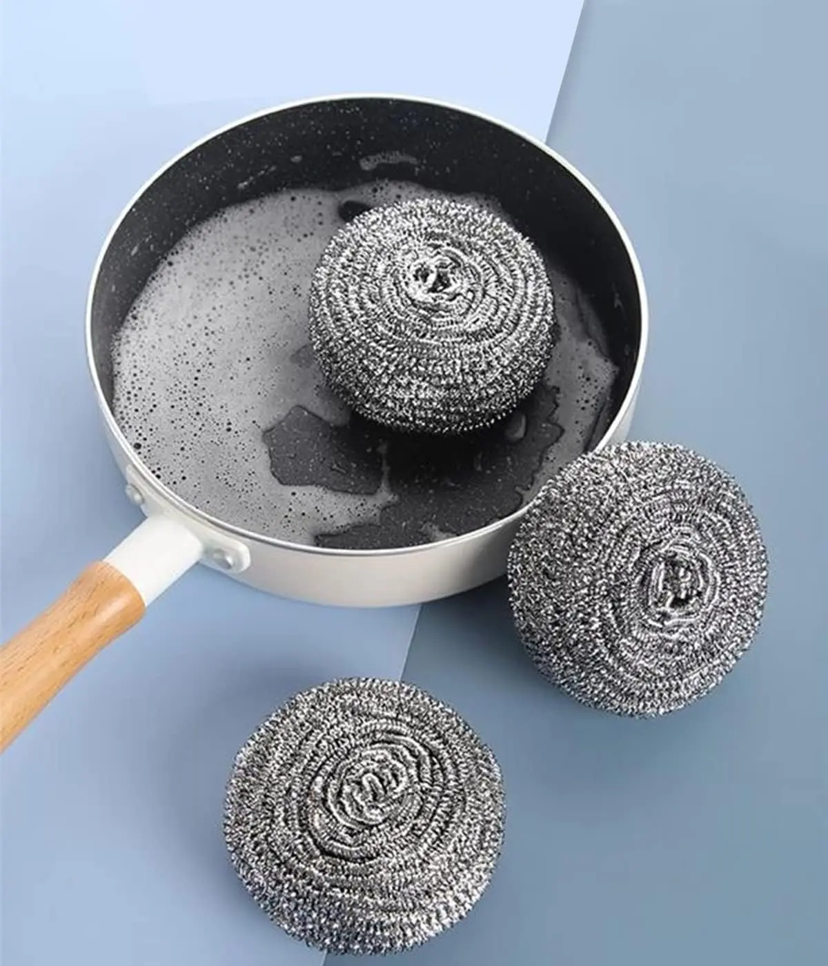 10PcsScourerSteelWoolScrubberSteelWoolforCleaningDishPots
