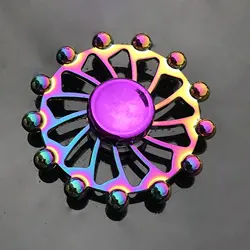 Deluxe High - Speed Rainbow Metal Fidget Spinner with Vibrant Finger Design - Ideal Gift for Birthdays or Christmas (E)