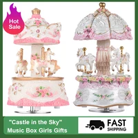 LED Carousel Music Box Merry-Go-Round Rotating Horse Music Box Toy Child Baby Gifts Carousel Music Artware Christmas Home Decor 1