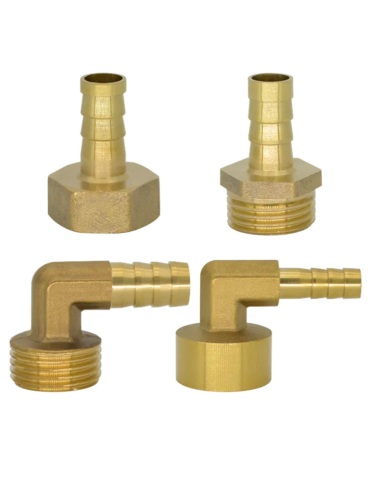 YQBS Messing Widerhaken Schwanz 6mm 8mm 10mm 12mm 19mm Schlauch 1/4 3/8 1/2 3/4 Winkel Männlich Weiblich Rohr Anschluss Fitting Joint Koppler Adapter – Detail 1