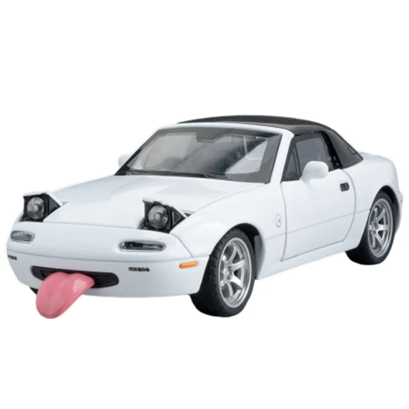 

1/32 Diecast Metal Mazda MX5 Car Model 1:32 Scale Alloy Miniature Simulation Static Black White Vehicle Toys Model Men's Gifts