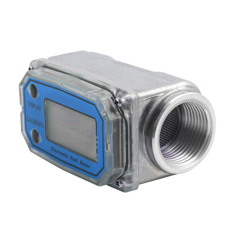 ALLSOME 5-120L/Min Flow Meter Flowmeter LED Digital Turbine Diesel Fuel Flow Meter Chemical Liquid Water