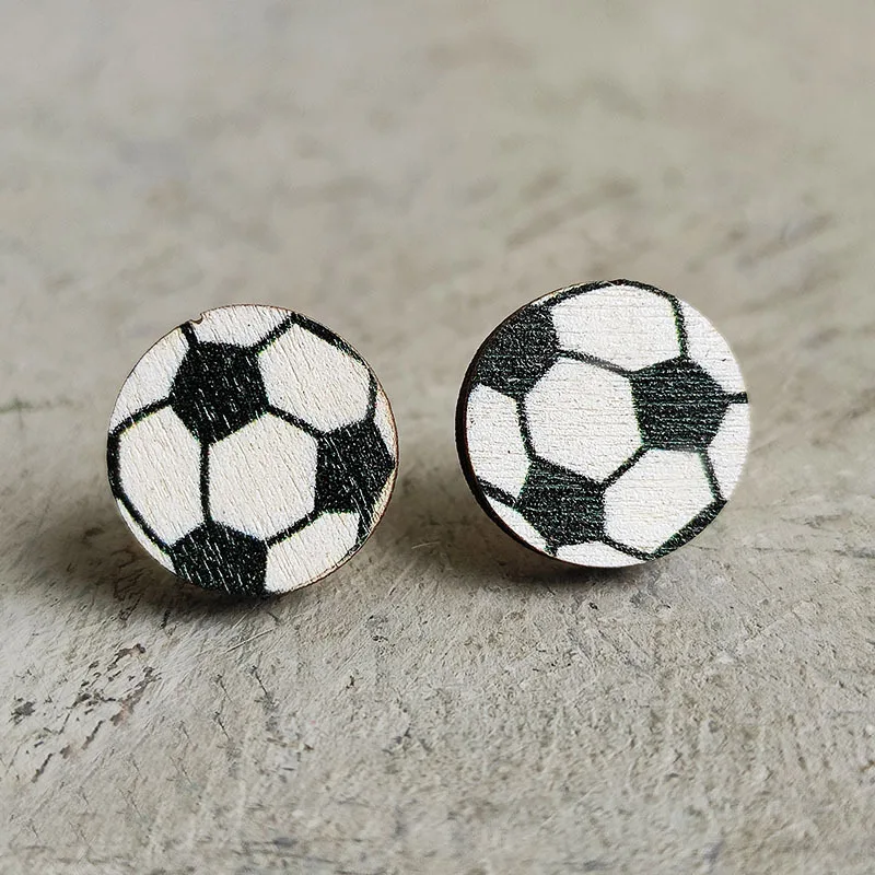Soccer Sports Earrings Valentine Hearts Baseball Rugby Tennis