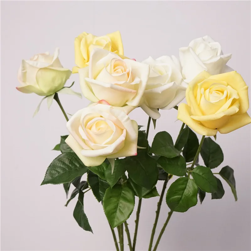10 Stück Künstliche Feuchtigkeitsspendende Rosen mit Echtem Touch, Hochzeits-Brautstrauß, Künstliche Rosen, Wohnzimmerdekoration, Party-Blumen