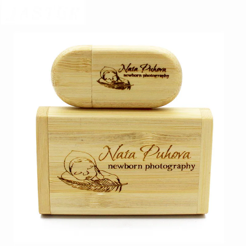 Casamento Personalizado Usb Flash Drives Logotipo Personalizado Livre Capacidade Real Pen Drive Carbonized Bamboo Memory Stick 64gb u Disk 20 Peças Lote - Imagem 2