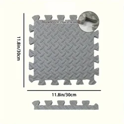 16 - Piece Soft EVA Foam Interlocking Fitness & Yoga Floor Mat Set - 16Pcs (Grey)