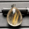 Natural Stone Green Phantom Crystal Pendant Quartz Rutilated Jewellery Decoration Polished Rock Healing 3