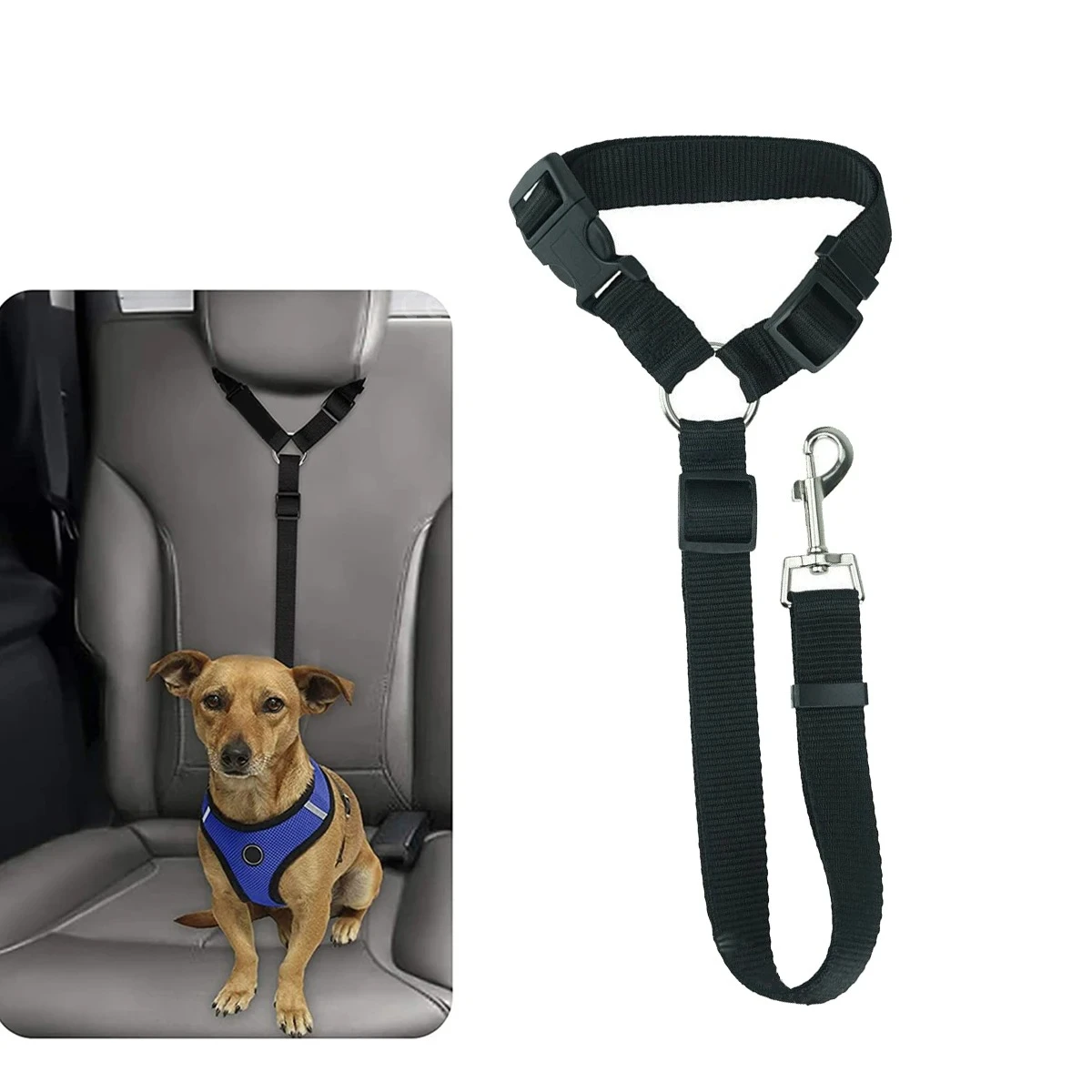 1pc Dog Seat Belt Pet Dog And Cat Car Headrest Restraint Adjustable Safety Rope Car Seat Belt
