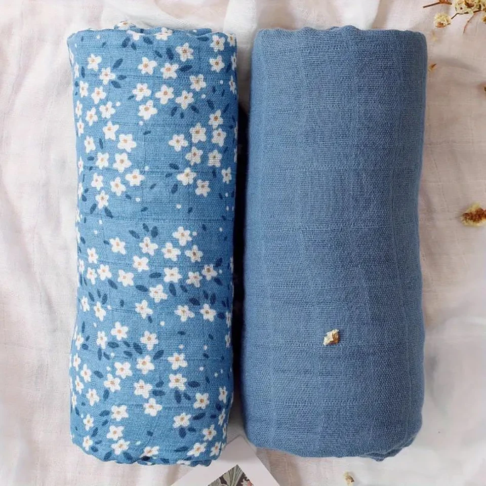Cotton Muslin Swaddle Blankets 2PCS Set