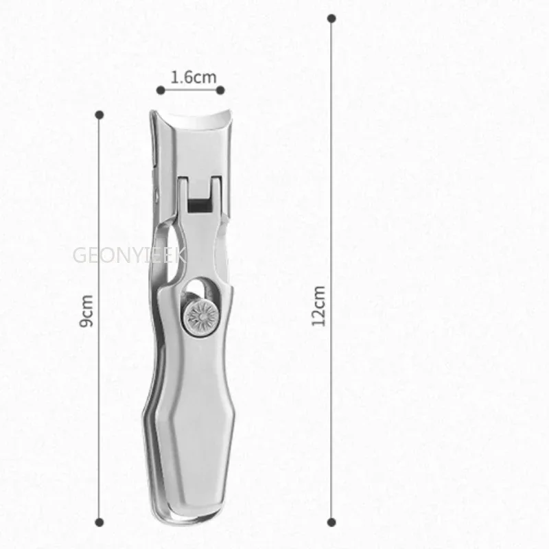 Portable Ultra Sharp Nail Fingernail Clipper Steel Wide Jaw Opening Anti Splash Manicure