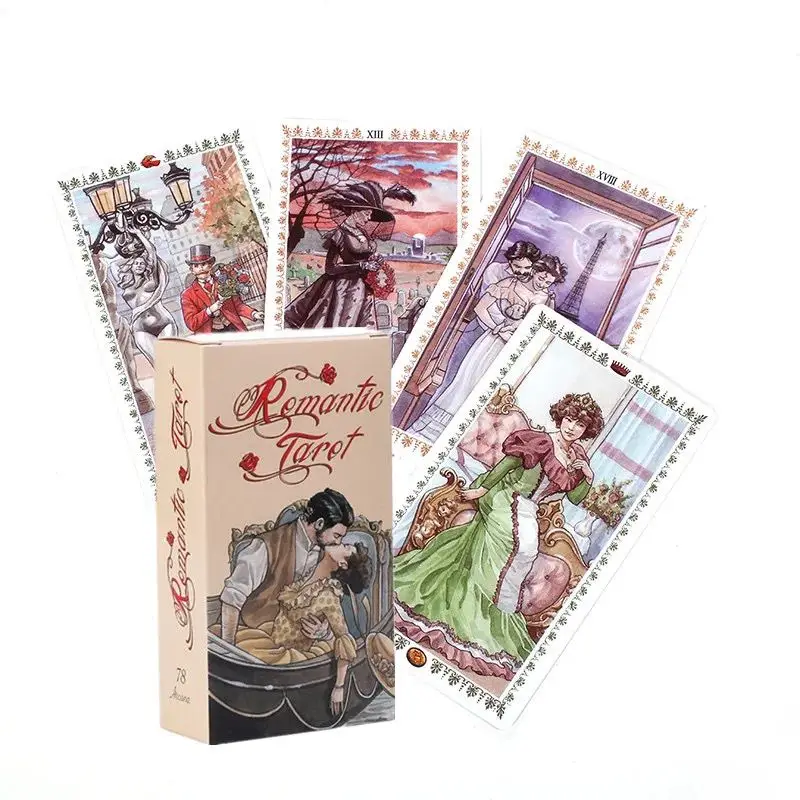 

Romantic Tarot 78 Card Deck Fate Divination Oracle Party Board Game Playing Card Fate Game Tarot Cards for Women Girls