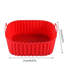 Silicone Non - Stick Reusable Air Fryer Liner & Pizza Pan Cooking Accessory (Red)
