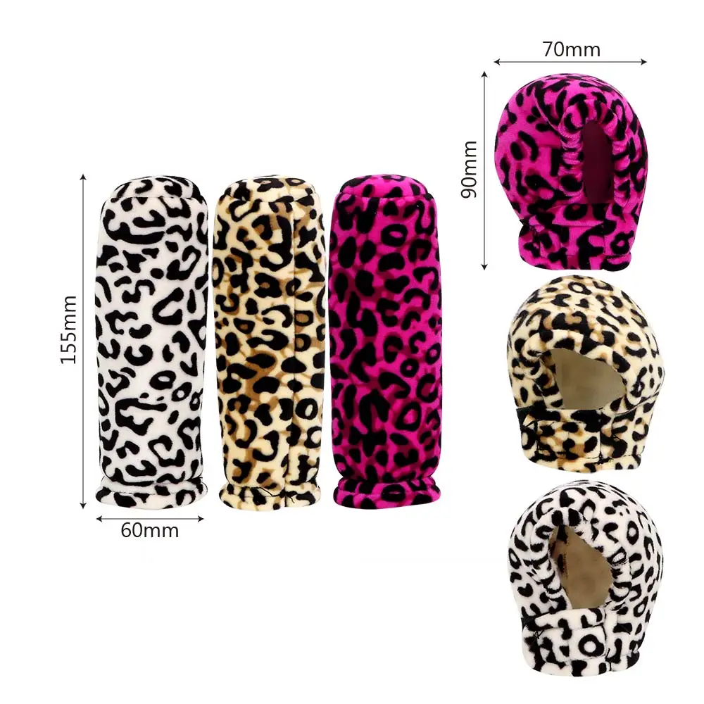 Leopard Plush Handbrake Grips Car Gear Shift Collars Anti-Slip Car-styling Universal Interior Accessories car interior accessories