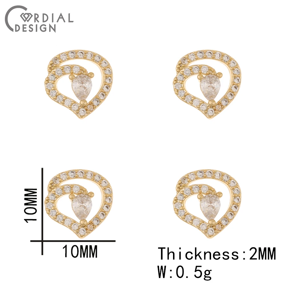 Cordial Design 50Pcs Genuine Gold Plating/Cubic Zircon/Multi Shapes/DIY Fingernail Accessories/Jewelry Findings & Components - cordial