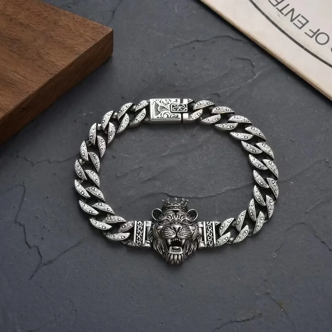 

S925 Silver European and American Dominant Pixiu Bracelet Men's Versatile Street Hip Hop Personalized Gift for Boyfriend