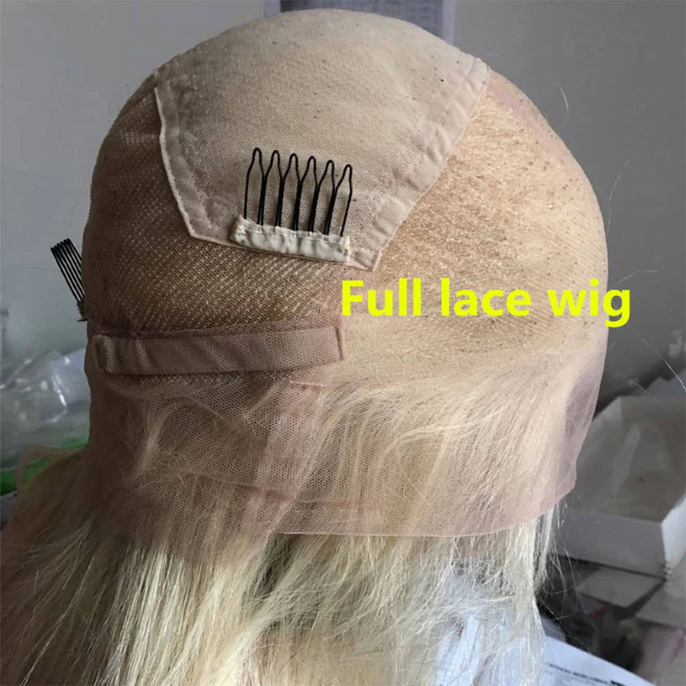Platinum Blonde Full Lace Wavy Human Hair Wig For Women Ice White13x6 Hd Transparent Lace Frontal Wig Pre Plucked Remy Hair 180%