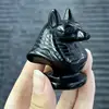 Natural Black Obsidian Death Anubis Hand Carved Wizard Figurine Energy Crafts Home Decoration As Gift 1PCS 4