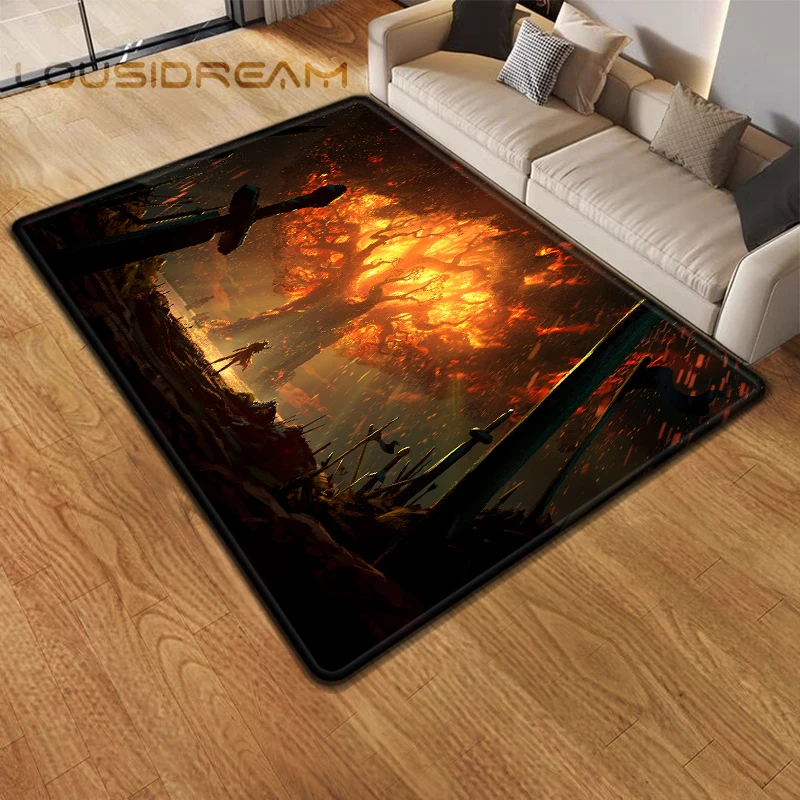thumbnail image 1 of Game World of Warcraft Carpet for Living Room Rugs Camping Stranger Things Picnic Mat Anti-Slip E-sports Rug Yoga Mat Fans Gift, 1 of 5