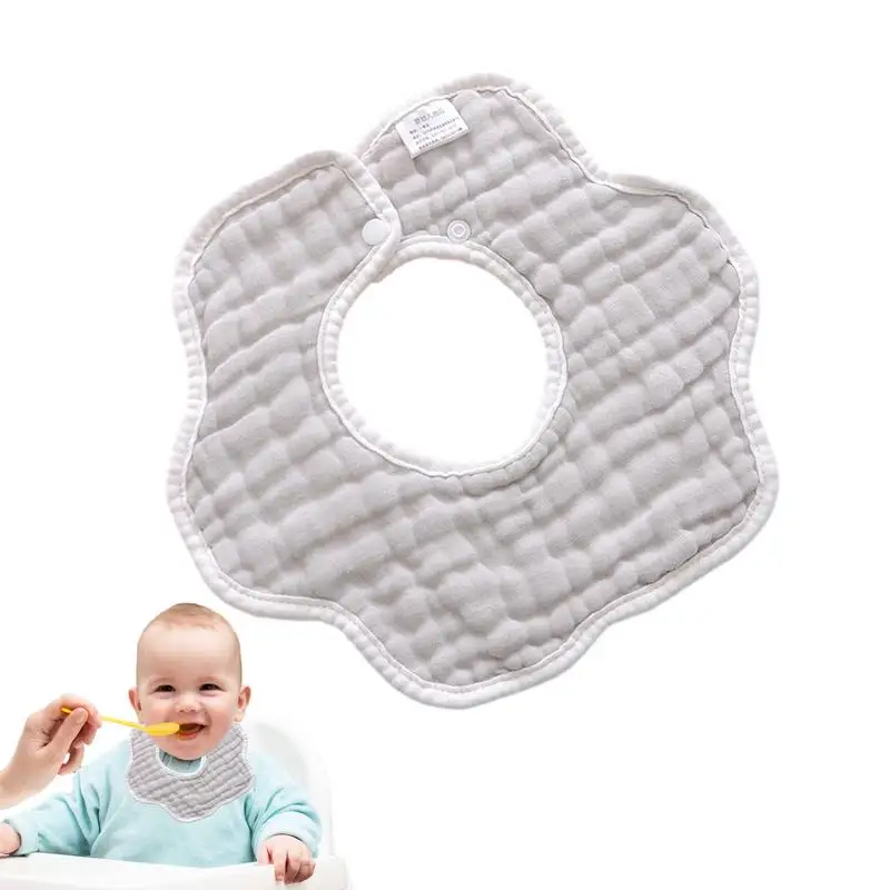 

Baby Bibs For Eating Cotton Bibs With Snap Closure Petal Shape Baby Boy And Girl Bibs Baby Drool Bibs Baby Feeding Must-Haves