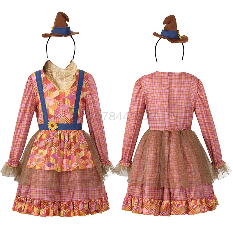 

Halloween Farmer Clothes Kids Girls Scarecrow Costume Scarecrow Dress for Girls Scary Horror Children Role Play Dress