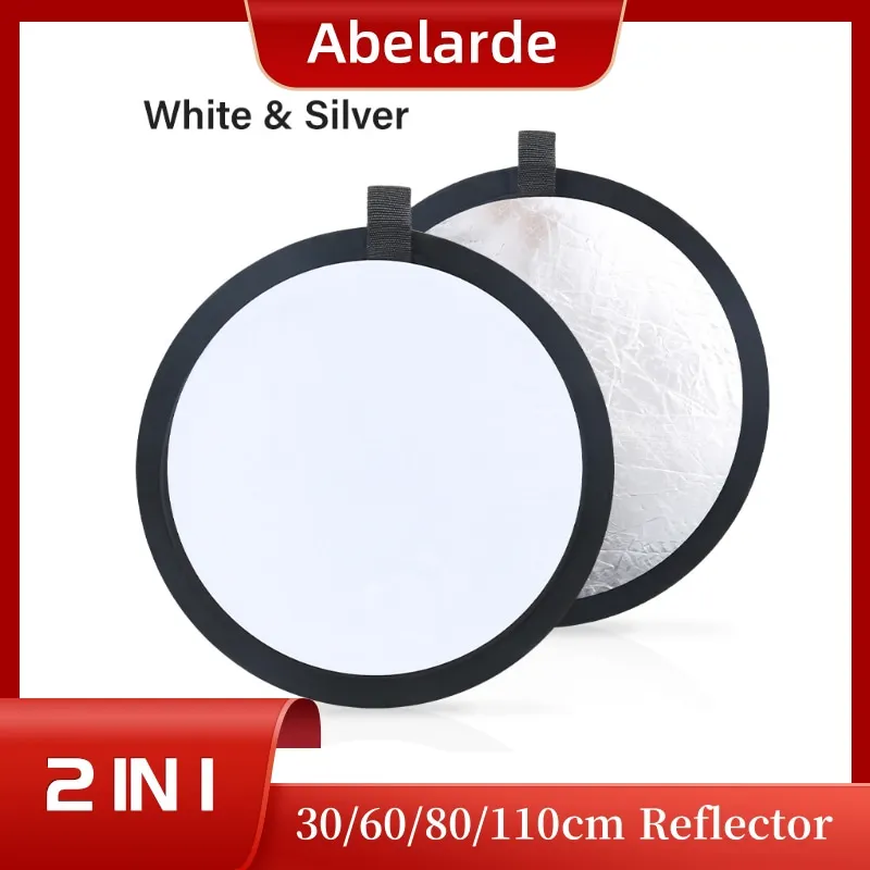 30/60/80/110cm Portable Outdoor 2 in 1 Photo Studio Light Diffuser Photography Reflector Collapsible Photography Accessories