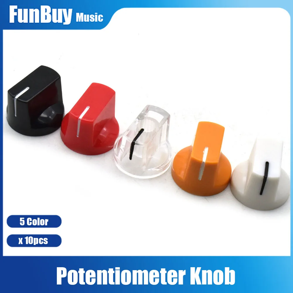 10pcs Multi Color Flat Head Guitar Pedal Knob Electric Guitar Pot Potentiometer Knobs Guitar Accessories