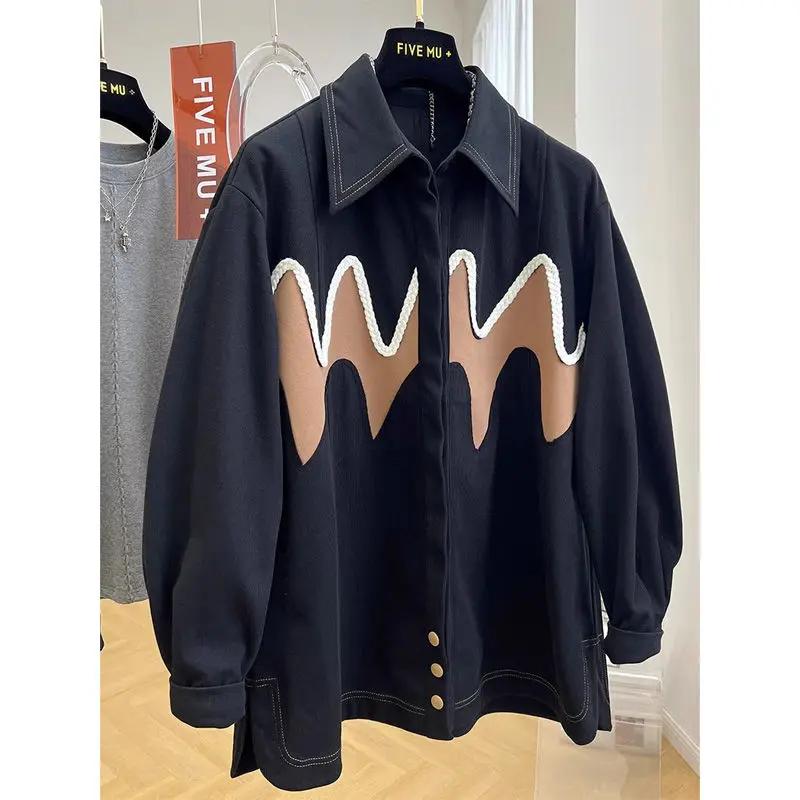 

Women Clothes Sweatshirts Shirts Street wear Korean Clothing Oversized Pullovers Retro Outerwear Casual Ladies Shirts Blouse