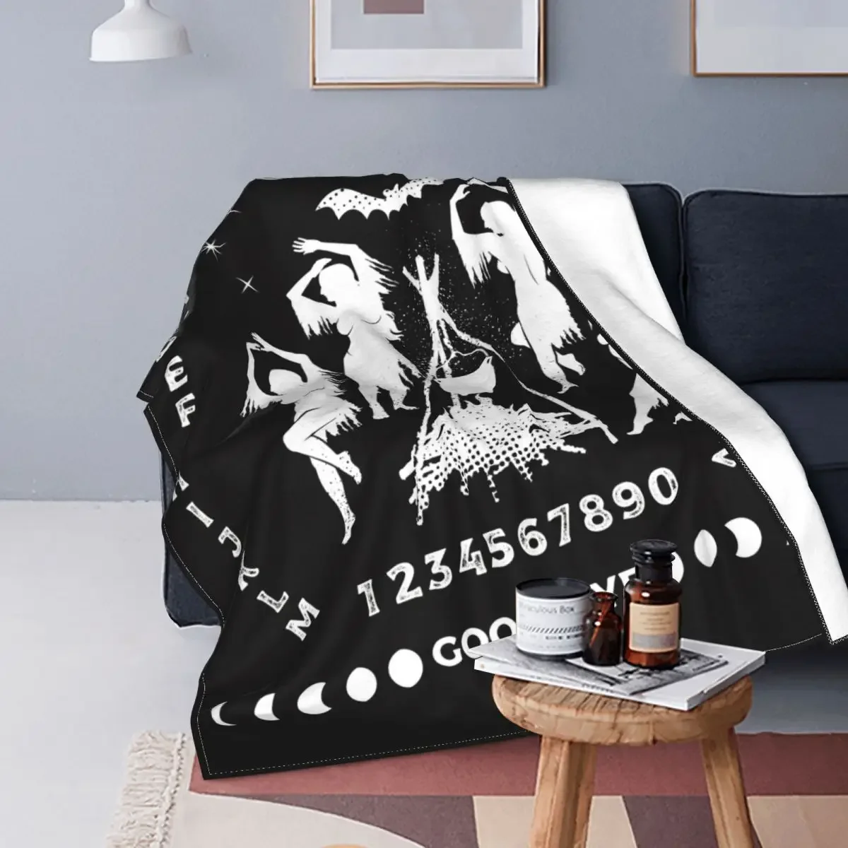 

Spirit Ouija Board Blanket Flannel Mystical Witches Dancing Super Soft Throw Blanket for Car Sofa Couch Bed Rug