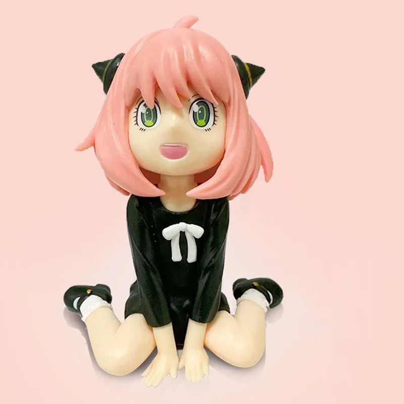 

9cm Anime SPY X FAMILY Action Figure Anya Forger Yor Forger Loid Forger Sitting Kawaii Girl PVC Collectible Model Toy Gift