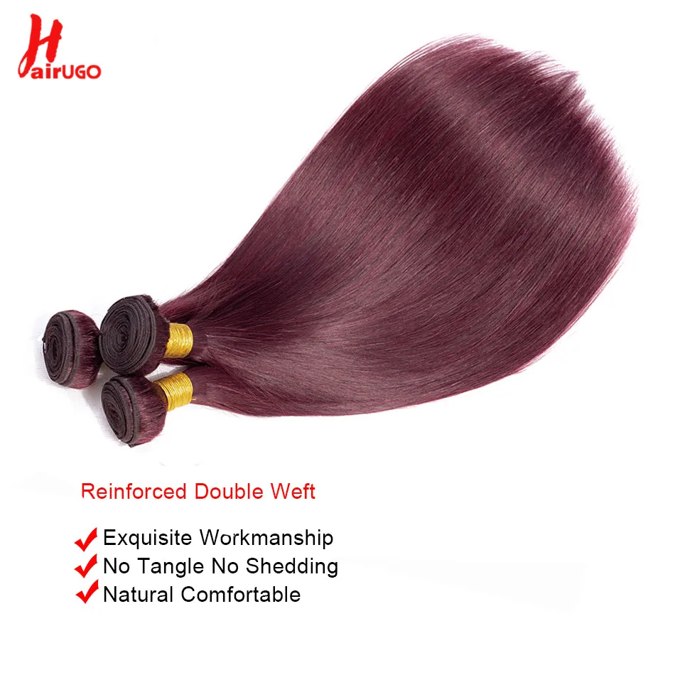 Brazilian Body Wave Hair Bundles 1/3/4 Bundles Deals 10-30 Inch Body Wave Remy 99J Hair 100% Human Extensions HairUGo