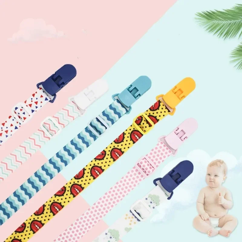 Fixed Button Baby Pacifier Clips Chain Ribbon Dummy Soother Holder Chains Adjustable Buckle Strap for Pacifier Baby Feeding Gift pacifier clip,pacifier chain,pacifier accessories
