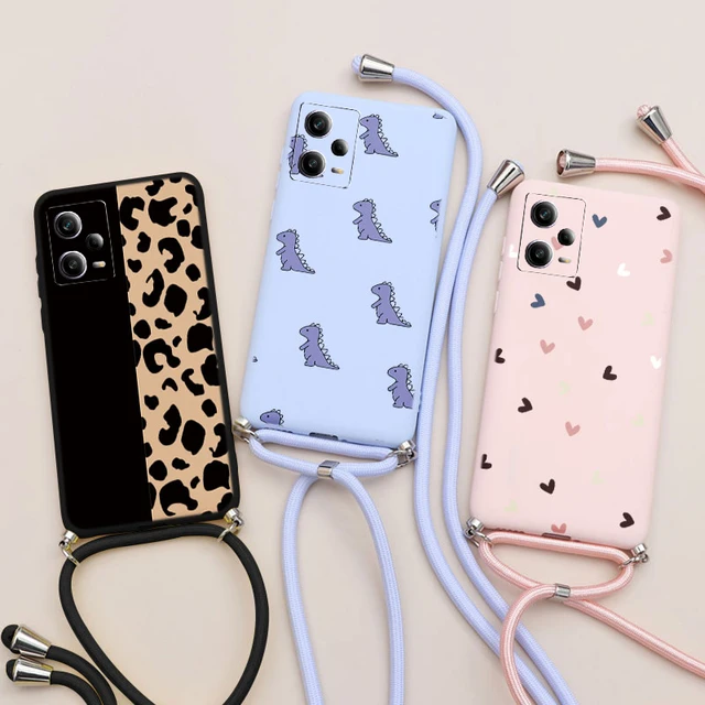 Crossbody Lanyard Case For Xiaomi Mi Poco X5 Pro Redmi Note 12 5g Poko  X5pro X 5 Nfc 2023 Cord Matte Silicone Cover Note12 