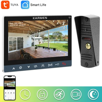 Wireless Video Intercom Entry System 7 inch WiFi Doorbell 1080P Call Panel Camera Support Motion Detection for Home security kit 1