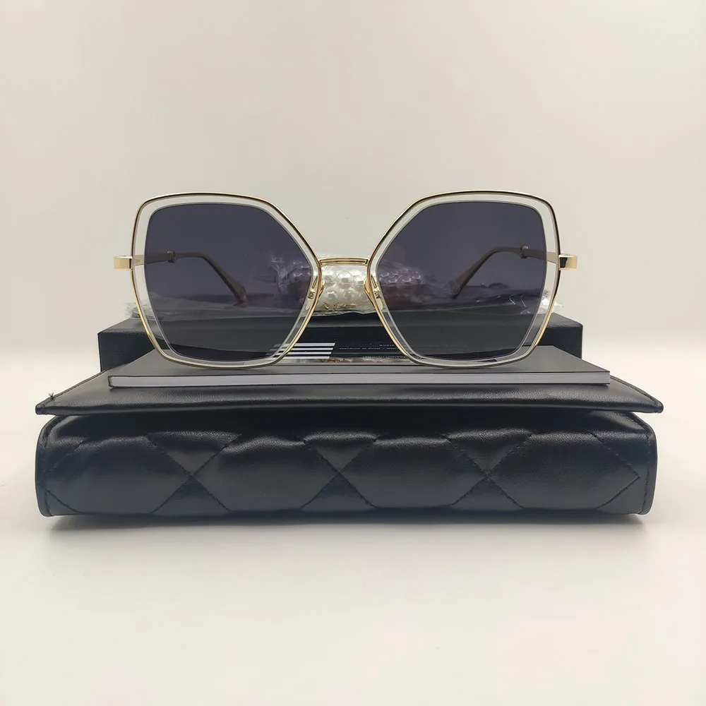 

Квадратные женские солнцезащитные очки с золотистой цепочкой, распродажа, брендовые дизайнерские модные трендовые товары, Необычные Квадратные ретро солнцезащитные очки UV400