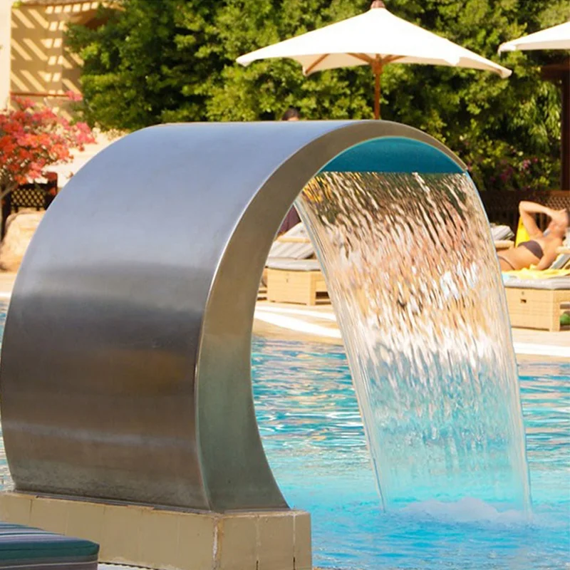 40x20cm Stainless Steel Pool Water Fountain Pond Garden Swimming Pool Waterfall Feature Decorative Hardware Faucet