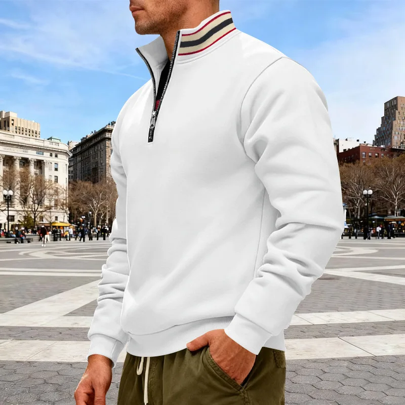 Stand-up Collar Half Zipper Men's Sports & Fitness Sweatshirt - Image 2
