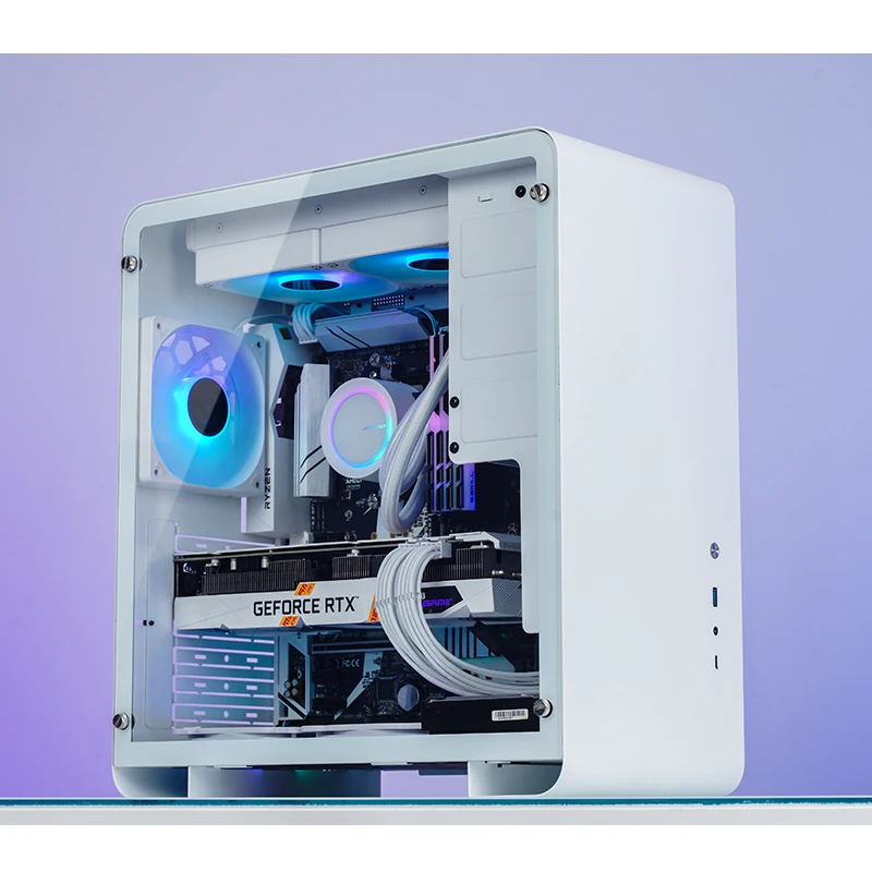 JONSBO U4 Pro MESH ATX Case All Aluminum Small Desktop Computer Chassis 240 Water Cooler 280-330mm Graphics Card