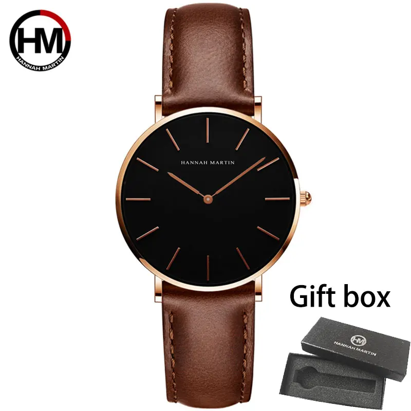 

Hannah Martin Japan Movement Leather Strap Casual Fashion Women Top Brand Luxury Waterproof For Ladies Watches relogio feminino