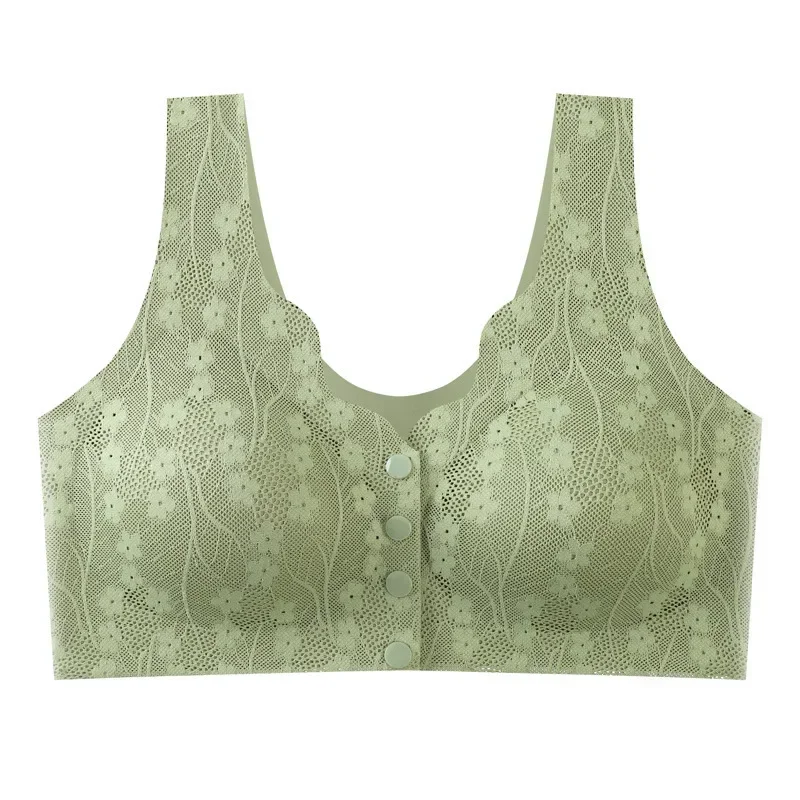 New Sexy Lace Without Steel Ring Front Buckle Thin and Seamless Pregnant Women Gather for Breastfeeding Bra Mom's Underwear 5